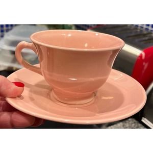 Lu-Ray Pastels TS & T Pink Cup and Saucer Set Mix and Match Retro Dinnerware
